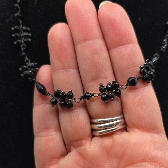 "5/$25" Adjustable Black Beaded Witchy Victorian Necklace - Picture 5 of 7